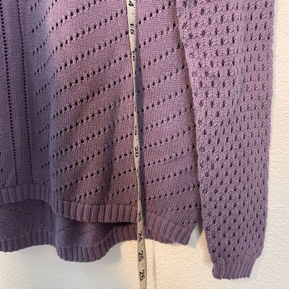 Prana Parker Mountain Open Knit Purple Lavender Sweater Size XS - Picture 3 of 5